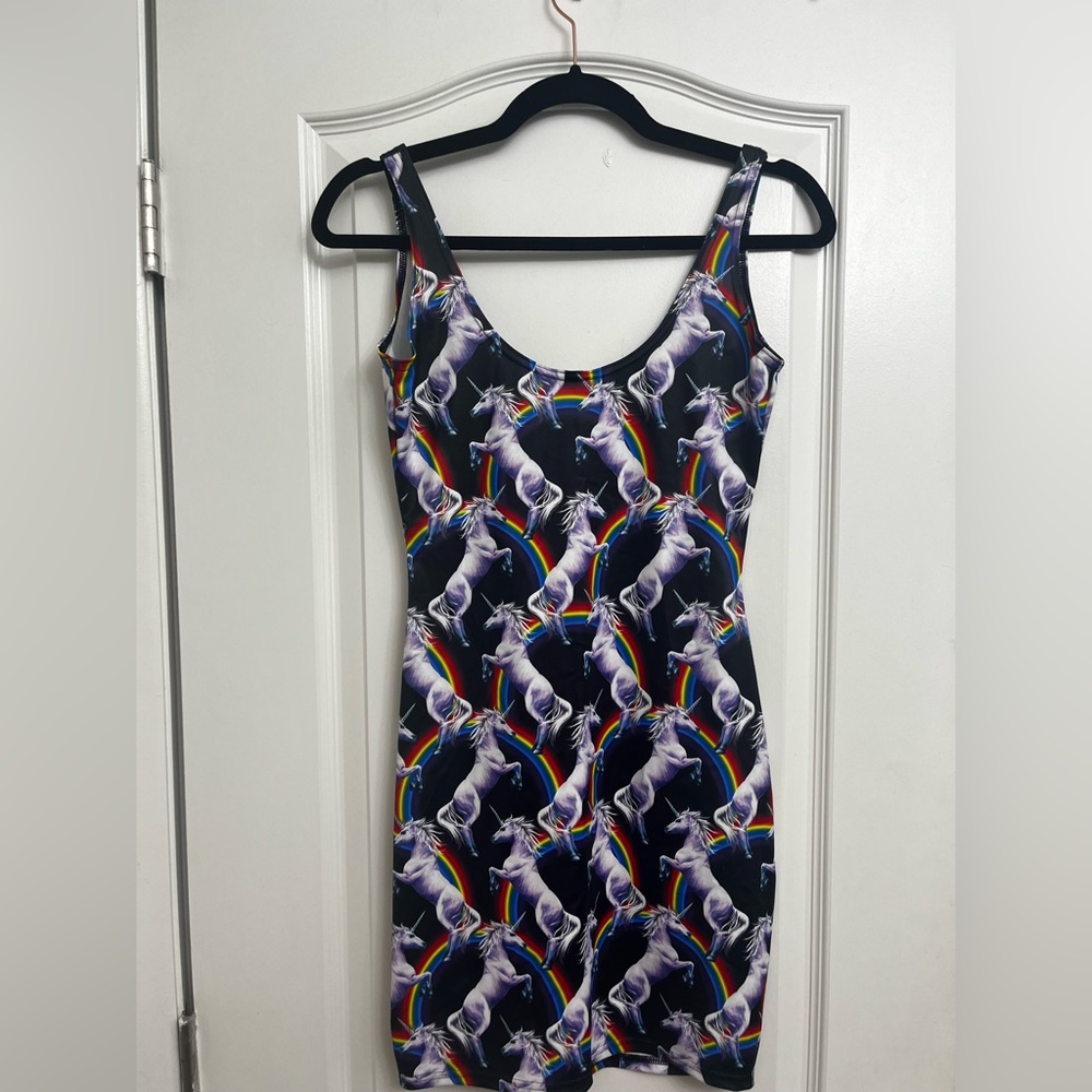 Blackmilk ATTACK OF THE UNICORN DRESS medium bodycon